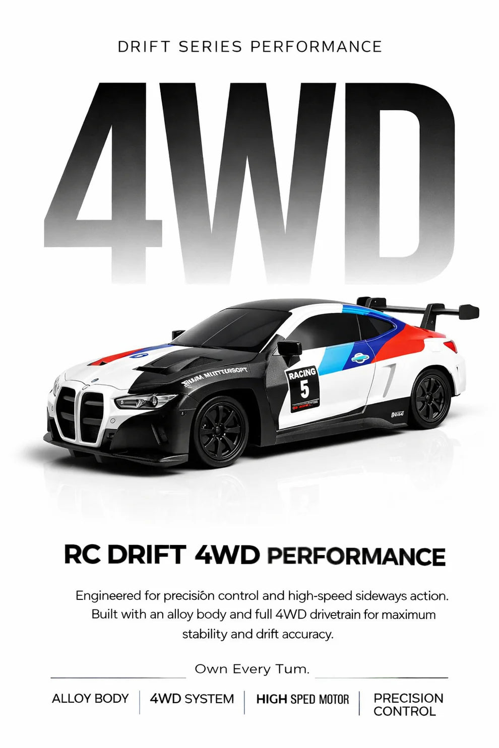 BMW M4 GT-Inspired 1:43 RC Drift Car
