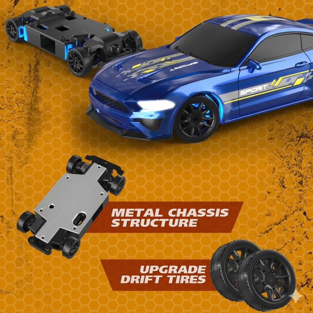Mustang-Inspired 1/43 Scale RC Drift Car