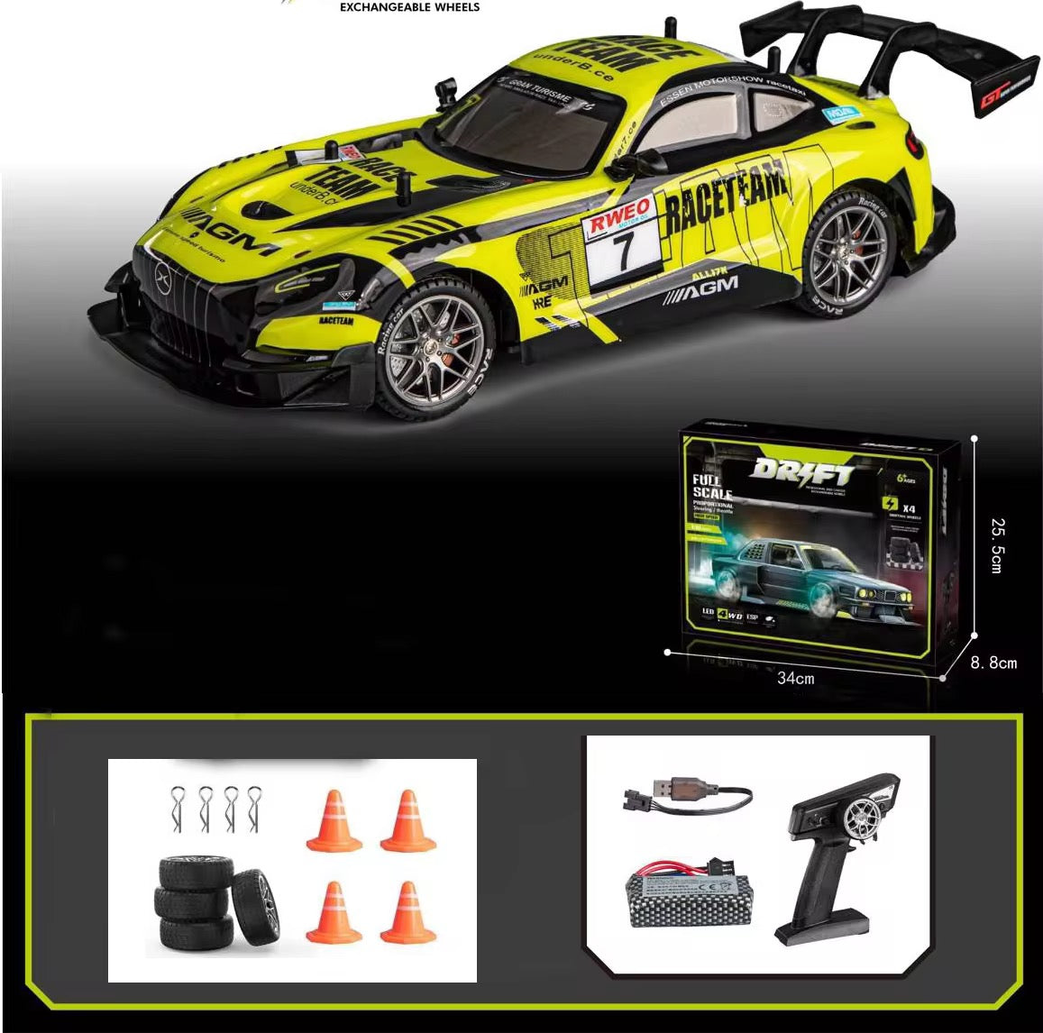 Super GT 1:16 Scale High-Speed RC Drift Car