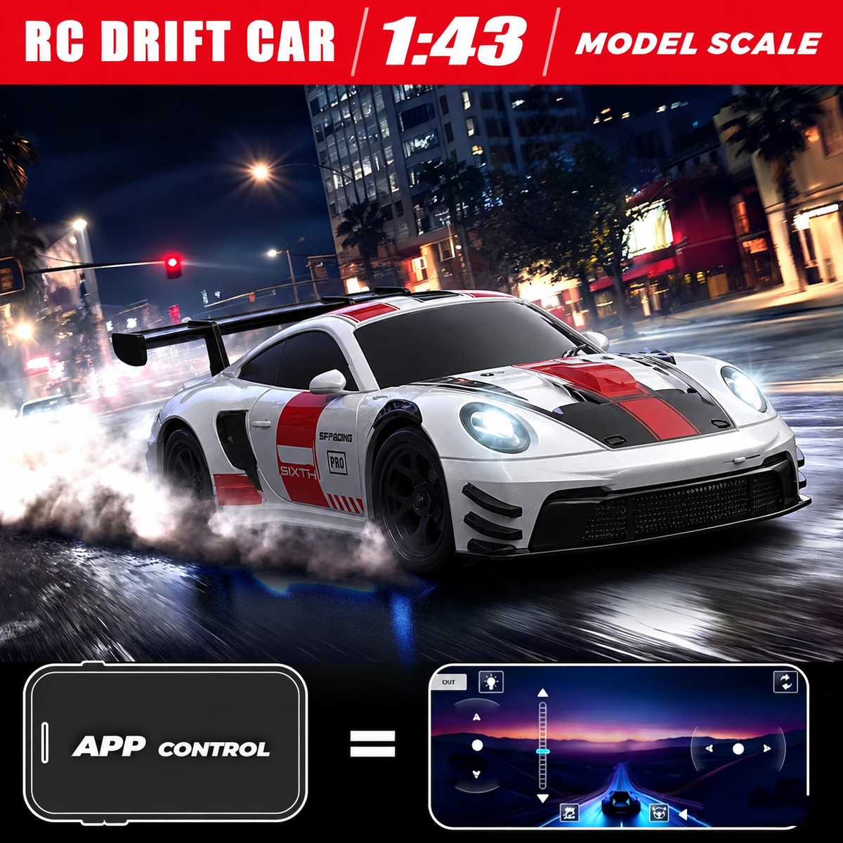 Porsche 911 GT3-Inspired 1:43 scale Rc Drift car