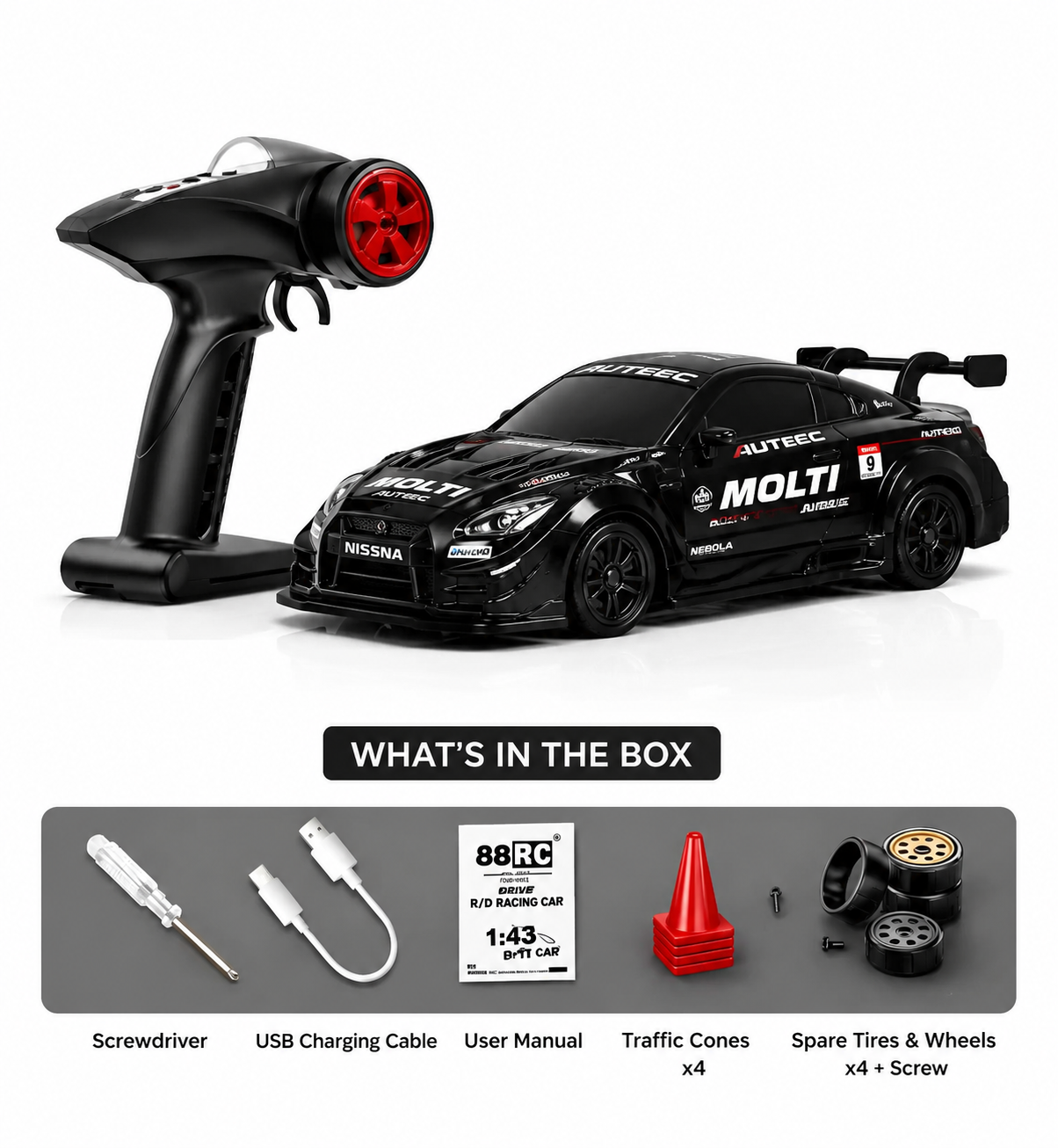 Nissan GTR-Inspired 1/43 scale Rc Drift car