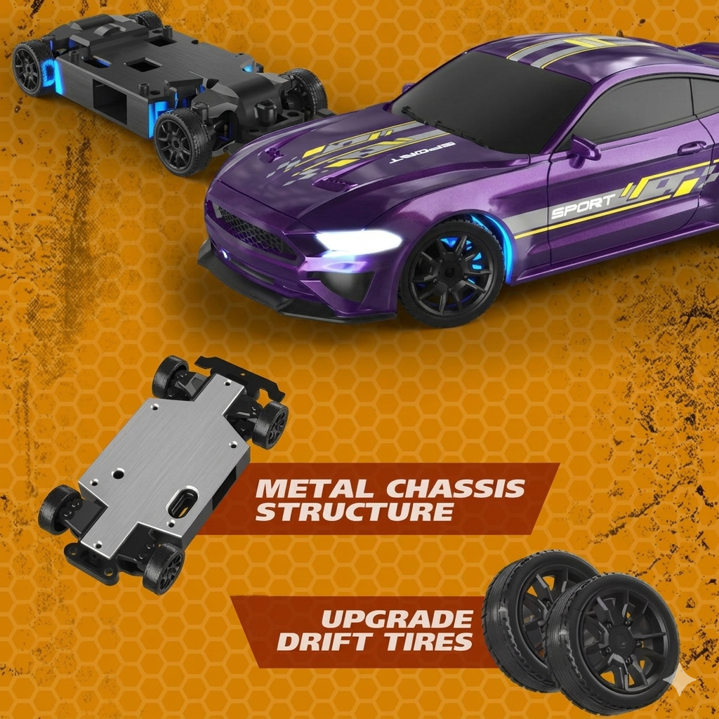 Mustang-Inspired 1/43 Scale RC Drift Car