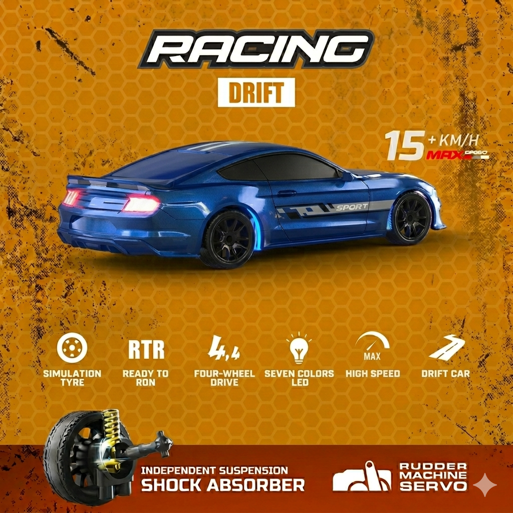 Mustang-Inspired 1/43 Scale RC Drift Car